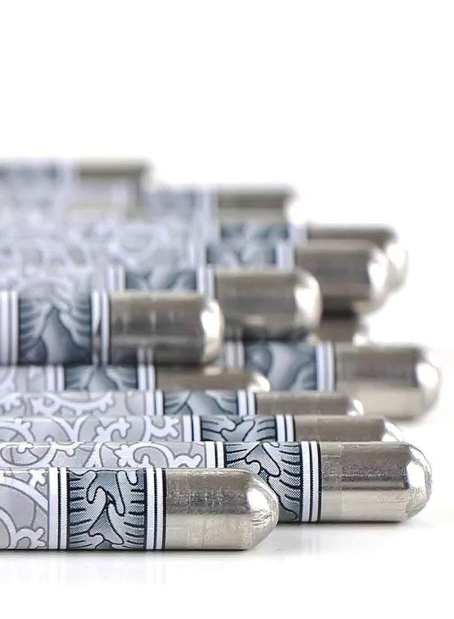 زوليس عيدان طعام دائرية قابلة لإعادة الاستخدام من الفولاذ المقاوم للصدأ بتصميم مطبوع من زوليس؛ 23 سم - فضي (10 أزواج) - Image 4